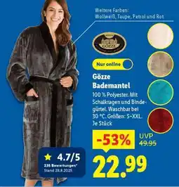 Lidl GÖZZE Bademantel Angebot