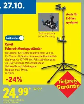 Lidl CRIVIT Fahrrad-Montageständer Angebot