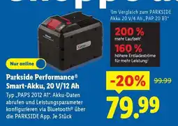 Lidl PARKSIDE PERFORMANCE Smart Akku 20 V/12 Ah Angebot