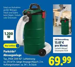 Lidl PARKSIDE Absauganlage Angebot