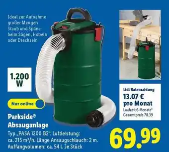 Lidl PARKSIDE Absauganlage Angebot