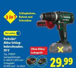 Lidl PARKSIDE Akku-Schlagbohrschrauber 20 V Angebot