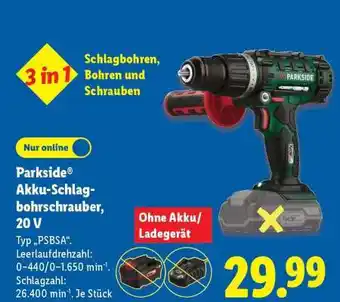 Lidl PARKSIDE Akku-Schlagbohrschrauber 20 V Angebot