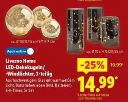 Lidl Livarno Home LED-Dekokugeln/-Windlichter, 3-teilig Angebot