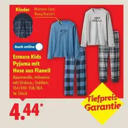 Lidl Esmara Kids Pyjama mit Hose aus Flanell Angebot