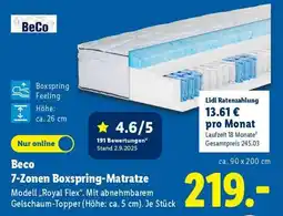 Lidl BeCo 7-Zonen-Boxspring-Matratze Angebot