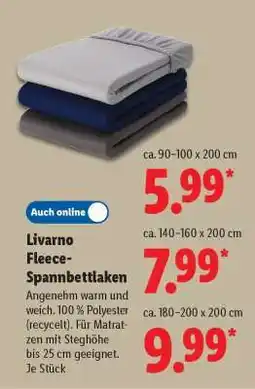 Lidl Livarno Fleece-Spannbettlaken Angebot