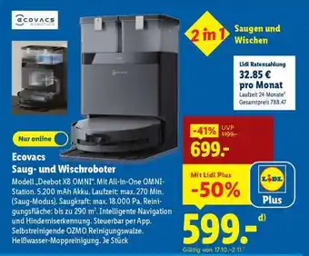 Lidl ECOVACS Saug- und Wischroboter Angebot