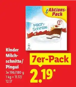 Lidl Kinder Milch-schnitte/Pingui Angebot