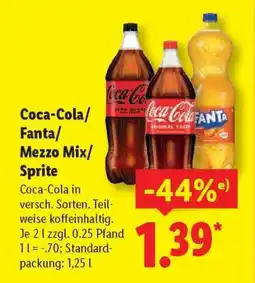 Lidl Coca-Cola, Fanta, Mezzo Mix, Sprite Angebot