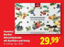 Lidl Favorina/Maribel Adventskalender mit Konfitüre und Honig Angebot