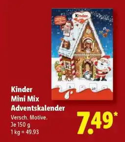 Lidl KINDER Mini Mix Adventskalender Angebot