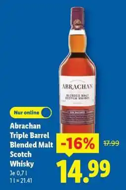 Lidl Abrachan Triple Barrel Blended Malt Scotch Whisky Angebot