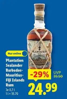 Lidl Plantation Sealander Barbados-Mauritius-Fiji Islands Rum Angebot