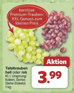 Famila Nord Ost Tafeltrauben hell oder rot Angebot
