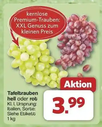 Famila Nord Ost Tafeltrauben hell oder rot Angebot