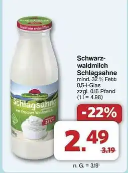 Famila Nord Ost Schwarzwaldmilch Schlagsahne Angebot