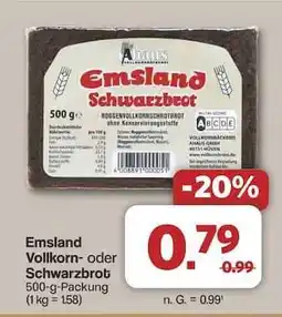 Famila Nord Ost Emsland Vollkorn- oder Schwarzbrot Angebot