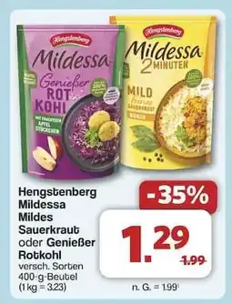 Famila Nord Ost Hengstenberg Mildessa Mildes Sauerkraut oder Genießer Rotkohl Angebot