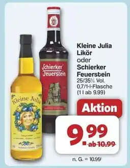 Famila Nord Ost Kleine Julia Likör oder Schierker Feuerstein Angebot