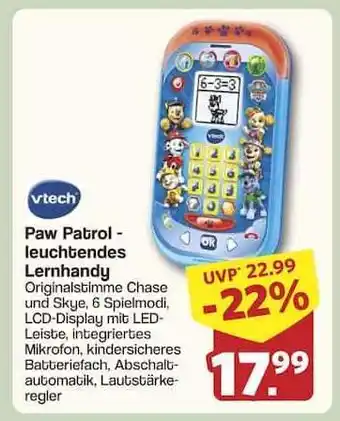 Famila Nord Ost Paw Patrol - leuchtendes Lernhandy Angebot