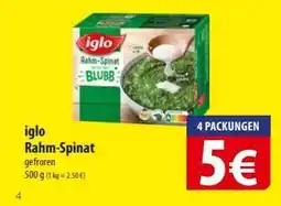 Famila Nord Ost IGLO Rahm- Spinat Angebot