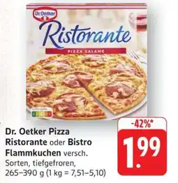 Edeka Dr. Oetker Pizza Ristorante oder Bistro Flammkuchen Angebot