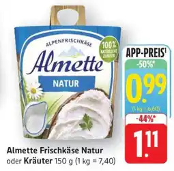 Edeka Almette Frischkäse Natur oder Kräuter Angebot