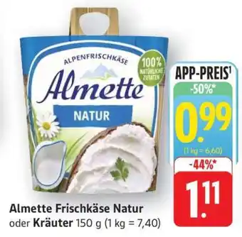 Edeka Almette Frischkäse Natur oder Kräuter Angebot