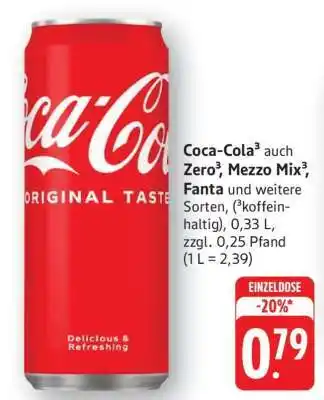 Edeka Coca-Cola, Zero, Mezzo Mix, Fanta Angebot