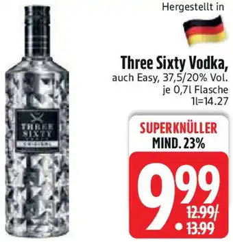 Edeka Three Sixty Vodka Angebot