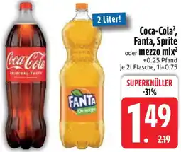 Edeka Coca-Cola, Fanta, Sprite oder mezzo mix Angebot
