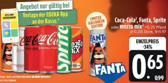 Edeka Coca-Cola, Fanta, Sprite oder mezzo mix Angebot