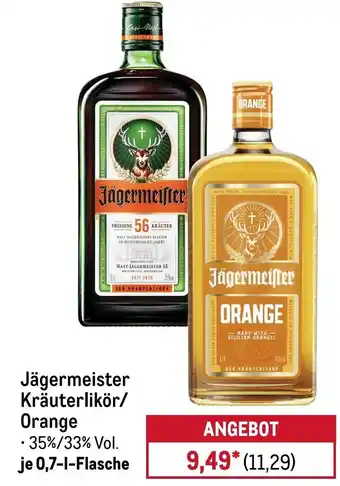 METRO Jägermeister Kräuterlikör/ Orange Angebot