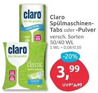 Budni Claro spülmaschinen-tabs oder -pulver Angebot