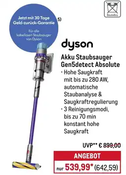 METRO dyson Akku Staubsauger Gen5detect Absolute Angebot