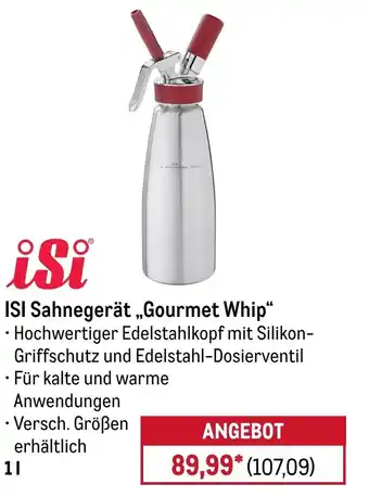 METRO ISI Sahnegerät ,,Gourmet Whip" 1 l Angebot