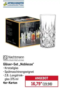 METRO Nachtmann Gläser-Set „Noblesse" Angebot