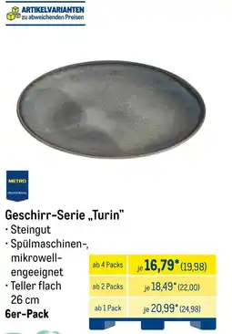 METRO METRO PROFESSIONAL Geschirr-Serie „Turin❞ Angebot