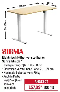 METRO SIGMA Elektrisch Höhenverstellbarer Schreibtisch Angebot
