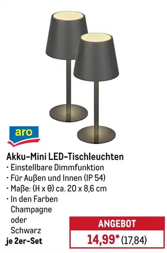 METRO aro Akku-Mini LED-Tischleuchten Angebot