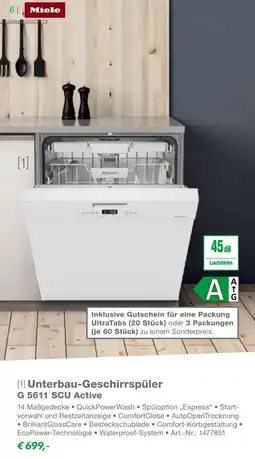 EP Miele Unterbau-Geschirrspüler G 5611 SCU Active Angebot