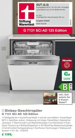 EP Miele Einbau-Geschirrspüler G 7131 SCI AD 125 Edition Angebot