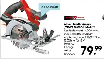 Hellweg Akku-handkreissäge te-cs 18/150 li-solo Angebot