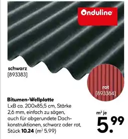 Hellweg Onduline bitumen-wellplatte schwarz oder rot Angebot