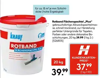 Hellweg Rotband flächenspachtel „plus“ Angebot