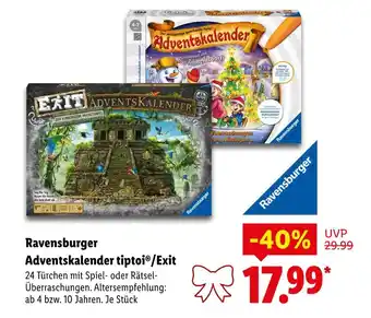 Lidl Ravensburger adventskalender tiptoi Angebot