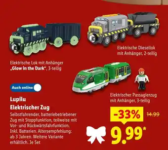 Lidl Lupilu elektrische lok mit anhänger glow in the dark Angebot