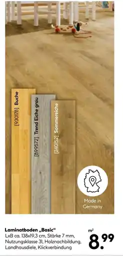 Hellweg Laminatboden basic buche, trend eiche grau oder sommereiche Angebot