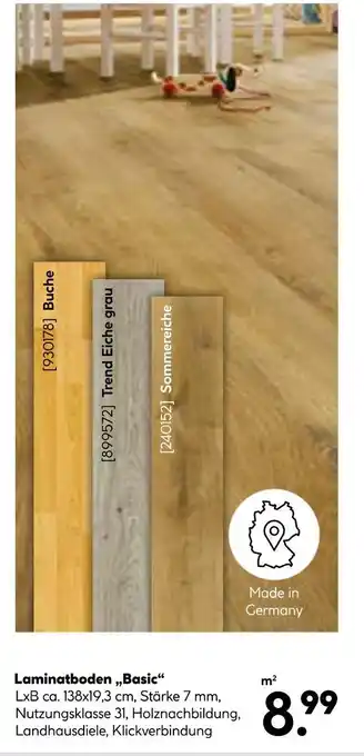 Hellweg Laminatboden basic buche, trend eiche grau oder sommereiche Angebot